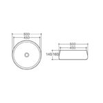 Lavoar pe blat Fluminia Leda, diametru 50 cm, alb - imagine 2