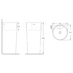 Lavoar stativ Fluminia Athos-B, rotund, 40 cm, alb - imagine 2