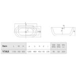 Cada freestanding Hatria Tiberis, 170x78 cm, alb - imagine 5