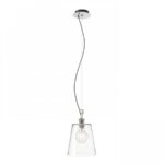 Pendul suspendat Rendl Babu New, led E27, 15W, transparent/crom