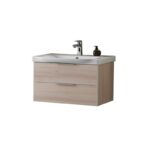 Set mobilier suspendat și lavoar Kolpasan Lana, 80 cm, lemn deschis