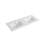 Lavoar incastrat cu doua cuve Karag LT 7506 TWO, 120.5x47x18 cm, alb
