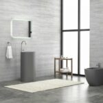 Lavoar freestanding Karag Milos, 44x44x91 cm, gri