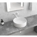 Lavoar pe blat Karag Art Basin Matt White LT3134MW, 35,5x35,5x12 cm, alb