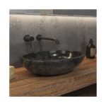 Lavoar de piatra pe blat Karag Leonor Nero, 45x35x15 cm, negru