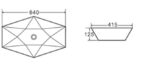 Lavoar pe blat Karag LT 1139, 64x41,5x12,5 cm, alb - imagine 2