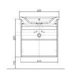 Set mobilier suspendat și lavoar Kolpasan Evelin, 65 cm, stejar gri - imagine 3