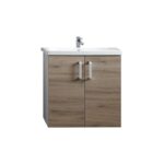 Set mobilier suspendat și lavoar Kolpasan Evelin, 65 cm, stejar gri