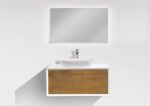 Set mobilier suspendat, lavoar și oglindă Wellis Miletos, 90 cm - imagine 4