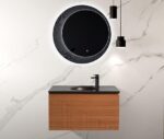 Set mobilier suspendat, lavoar și oglindă Wellis Tunis, 90 cm - imagine 3