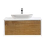 Set mobilier suspendat, lavoar și oglindă Wellis Miletos, 90 cm