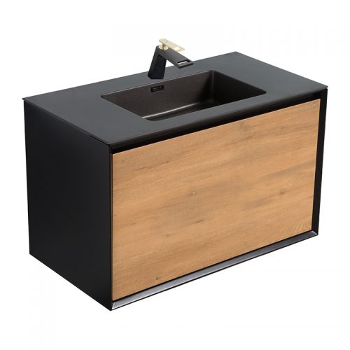 Tenebra-90-szekreny-500x500 Set mobilier suspendat, lavoar și oglindă Wellis Tenebră, 90 cm - imagine 1