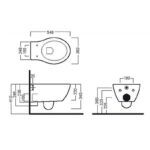 Set vas wc suspendat+capac Soft Close+bideu suspendat Hatria Nido, alb - imagine 2