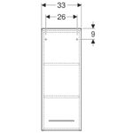 Dulap înalt suspendat Geberit Selnova Square, 85 cm, nuc american închis - imagine 4
