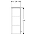 Dulap înalt suspendat Geberit Selnova Square, 85 cm, nuc american închis - imagine 3