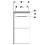 Dulap înalt suspendat Geberit Selnova Square, 65 cm, nuc american închis - imagine 3
