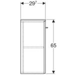 Dulap înalt suspendat Geberit Selnova Square, 65 cm, nuc american închis - imagine 4