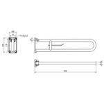 Bara de siguranta rabatabila cu porthartie Thermomat, lungime 83 cm, alb - imagine 2