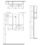 Dulap suspendat cu oglindă Rak Joy, cu 3 uși, 100 cm - imagine 2