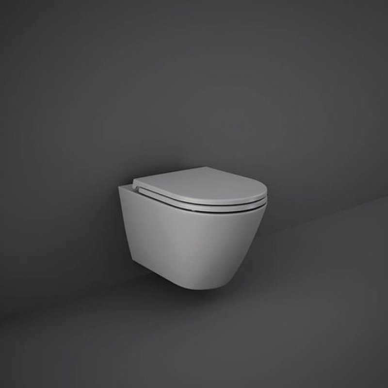 112123_vas_wc_suspendat_rak_feeling_mat_jollycluj_ro Set vas WC suspendat+capac soft close RAK Feeling, rimless, 36x52 cm, gri mat - imagine 1