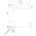 Bara de siguranta stativa rabatabila cu porthartie Thermomat, 84,3 cm, alb - imagine 2