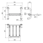 Scaun rabatabil pentru dus Thermomat, alb - imagine 2