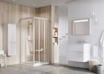 Perete fix pentru cabine de dus Ravak Supernova APSS-90/198 cm, profil alb+sticla transparenta - imagine 8