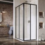 Cabina rectangulara de dus Ravak Supernova SRVS2-S, 100/195 cm, profil negru+sticla transparenta