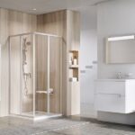 Componenta cabina dus Ravak Supernova SRVS2-S, 100/195 cm, profil alb+sticla transparenta