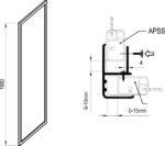 Perete fix pentru cabine de dus Ravak Supernova APSS-90/198 cm, profil alb+sticla transparenta - imagine 2