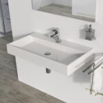 Lavoar material compozit Ravak SD Natural, 80x45x14 cm, alb - imagine 3