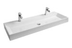 Lavoar marmura compozita Ravak Natural Duo, 120x45x14 cm, alb