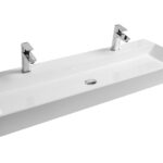Lavoar marmura compozita Ravak Natural Duo, 120x45x14 cm, alb