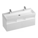 Lavoar marmura compozita Ravak Natural Duo, 120x45x14 cm, alb - imagine 3