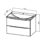 Set mobilier suspendat și lavoar Kolpasan Tara, 71 cm, alb mat - imagine 2