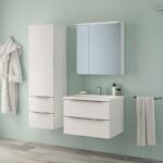 Set mobilier suspendat și lavoar Kolpasan Tara, 71 cm, alb mat - imagine 3