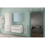 Set mobilier suspendat și lavoar Kolpasan Tara, 91 cm, alb mat - imagine 3