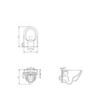 Set vas WC Cersanit Crea, oval, suspendat cu capac Soft-Close si Easy Off inclus - imagine 2