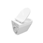 Set vas WC Cersanit Crea, oval, suspendat cu capac Soft-Close si Easy Off inclus - imagine 5