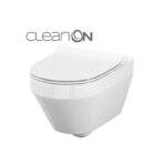 Set vas WC Cersanit Crea, oval, suspendat cu capac Soft-Close si Easy Off inclus