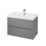 Baza mobilier suspendat Cersanit Crea, cu doua sertare, 80 cm, gri mat