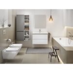 Baza mobilier suspendat Cersanit Crea, cu doua sertare, 100 cm, alb lucios - imagine 5