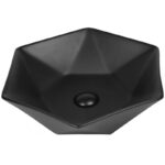 Lavoar pe blat Fluminia Black Diamond, 49x49 cm, negru