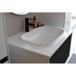Set mobilier suspendat și lavoar Kolpasan Pandora, 75 cm, black stone - imagine 3