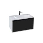 Set mobilier suspendat și lavoar Kolpasan Pandora, 75 cm, black stone