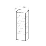 Dulap înalt suspendat Kolpasan Pandora, 130 cm, black stone - imagine 3