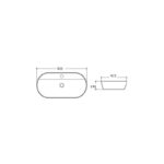 Lavoar pe blat Fluminia Cassandra,  81.5x41.5 cm, oval, alb - imagine 2