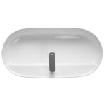 Lavoar pe blat Fluminia Cassandra,  81.5x41.5 cm, oval, alb - imagine 3