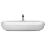 Lavoar pe blat Fluminia Cassandra,  81.5x41.5 cm, oval, alb - imagine 4