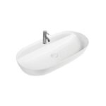 Lavoar pe blat Fluminia Cassandra,  81.5x41.5 cm, oval, alb